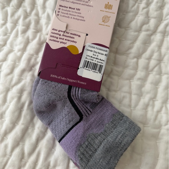 Eve Purple and Gray Merino Wool Athletic Socks - Picture 2 of 3